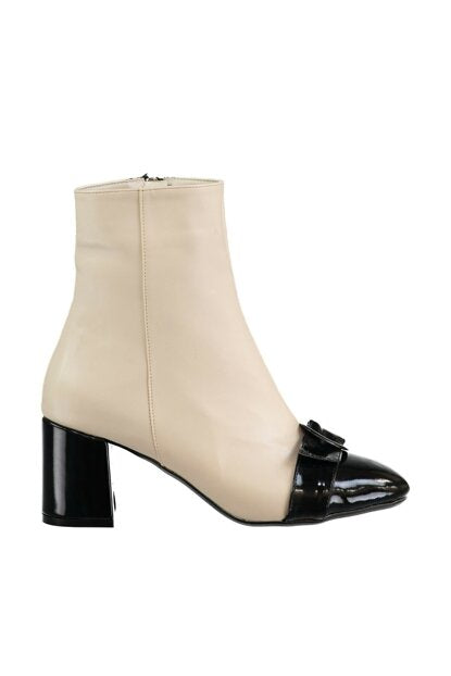 Women's Beige Heeled Boot