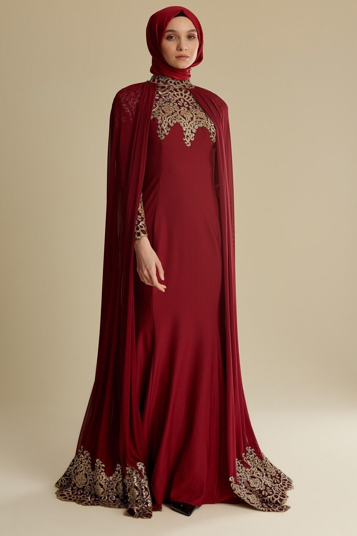 Women's Tulle Detail Evening Dress