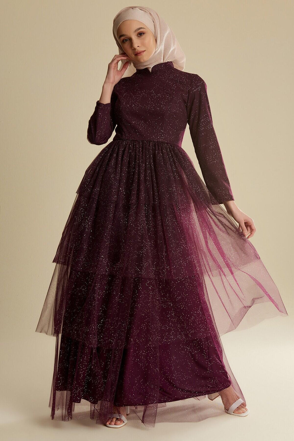 Women's Dotted Long Evening Dress