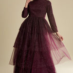 Women's Dotted Long Evening Dress