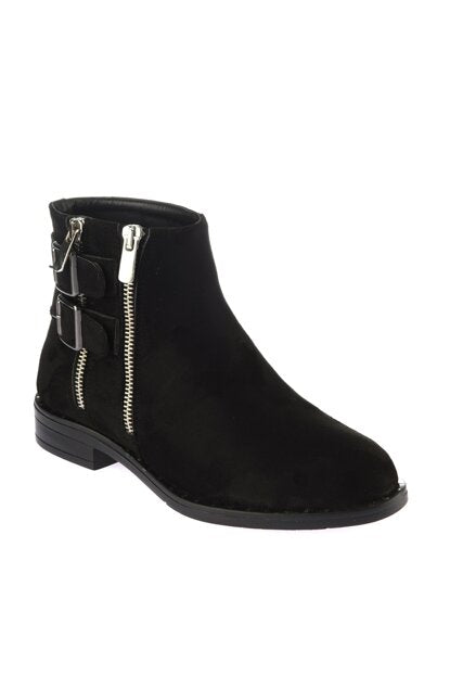 Women's Buckle Black Boot