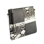 Women's Chain Strap Snake Pattern Black Bag