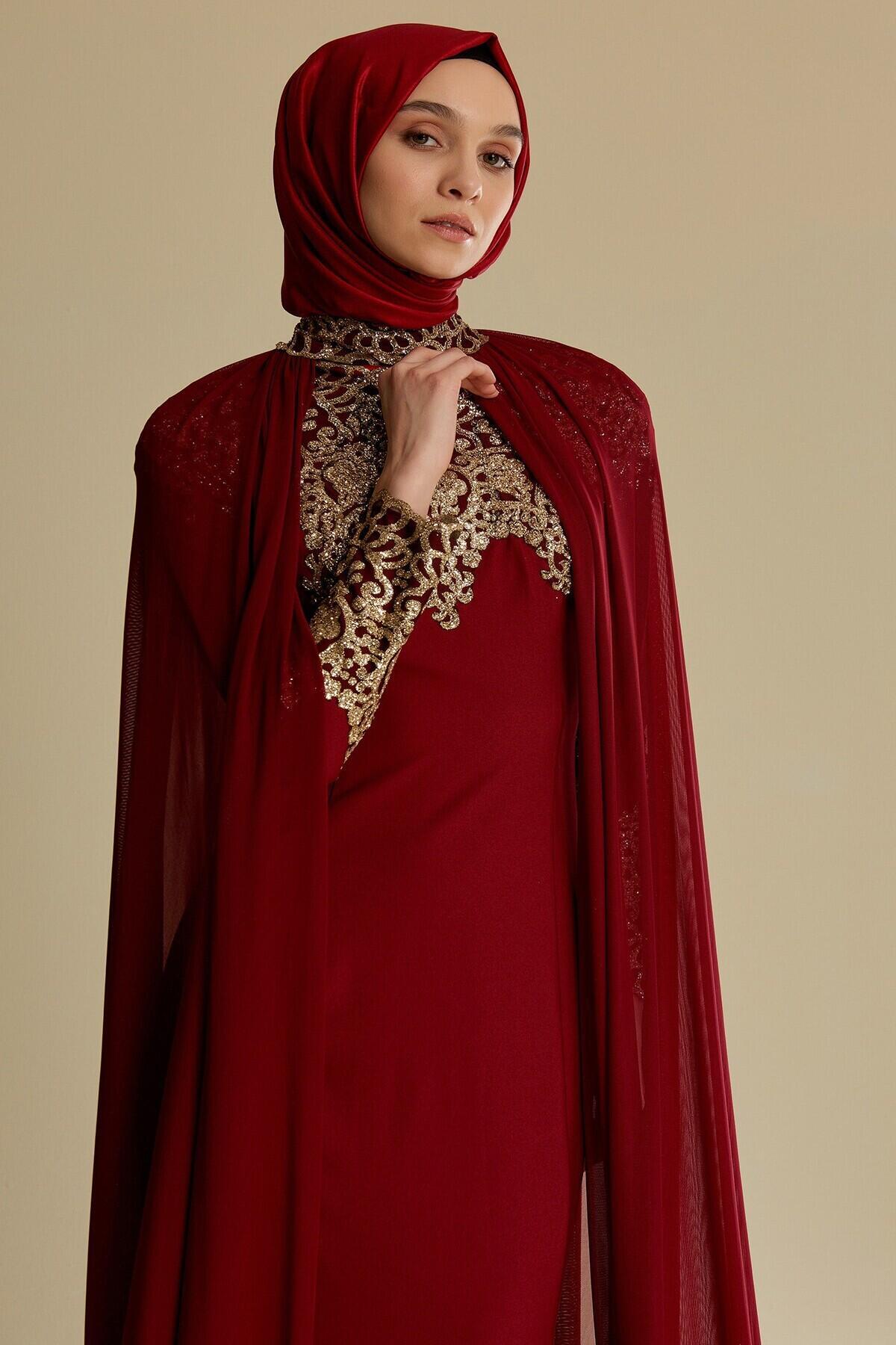 Women's Tulle Detail Evening Dress