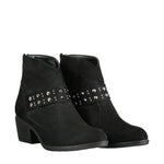 Women's Buckle Black Suede Boot