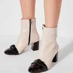 Women's Beige Heeled Boot