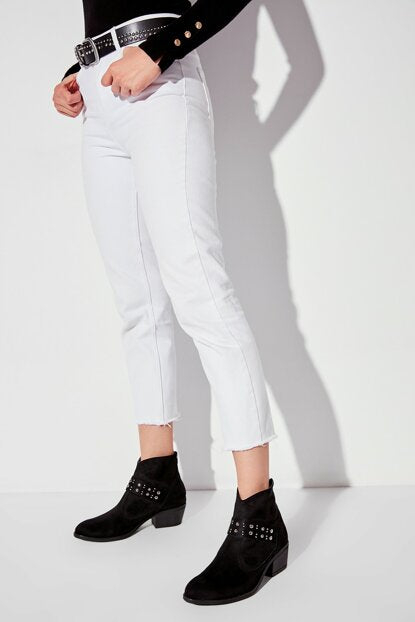 Women's Buckle Black Suede Boot