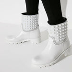 Women's White Rain Boots