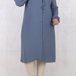 Women's Oversize Frill Indigo Shirt