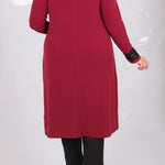 Women's Oversize Sequin Detail Maroon Tunic