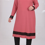 Women's Oversize Sequin Detail Dusty Rose Tunic