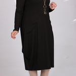 Women's Oversize Black Combed Cotton Tunic