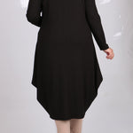 Women's Oversize Black Combed Cotton Tunic