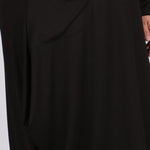 Women's Oversize Black Combed Cotton Tunic
