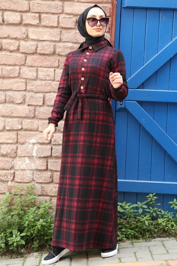 Women's Plaid Pattern Long Dress