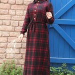 Women's Plaid Pattern Long Dress
