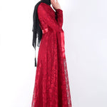 Women's Necklace Accessory Red Lace Long Evening Dress