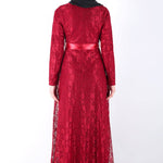 Women's Necklace Accessory Red Lace Long Evening Dress
