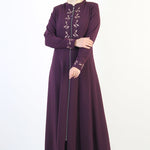 Women's Embroidered Purple Modest Abaya