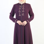 Women's Embroidered Purple Modest Abaya