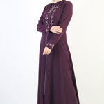 Women's Embroidered Purple Modest Abaya