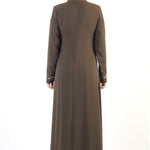 Women's Embroidered Khaki Modest Abaya