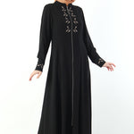 Women's Embroidered Black Modest Abaya