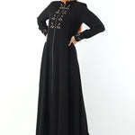 Women's Embroidered Black Modest Abaya
