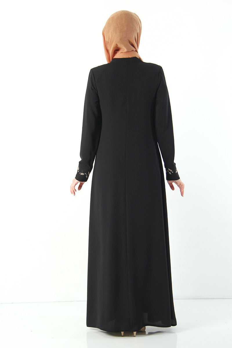 Women's Embroidered Black Modest Abaya