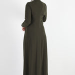 Women's Oversize Embroidered Khaki Abaya