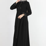 Women's Oversize Embroidered Black Abaya