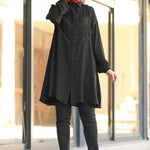 Women's Lace Detail Black Modest Tunic