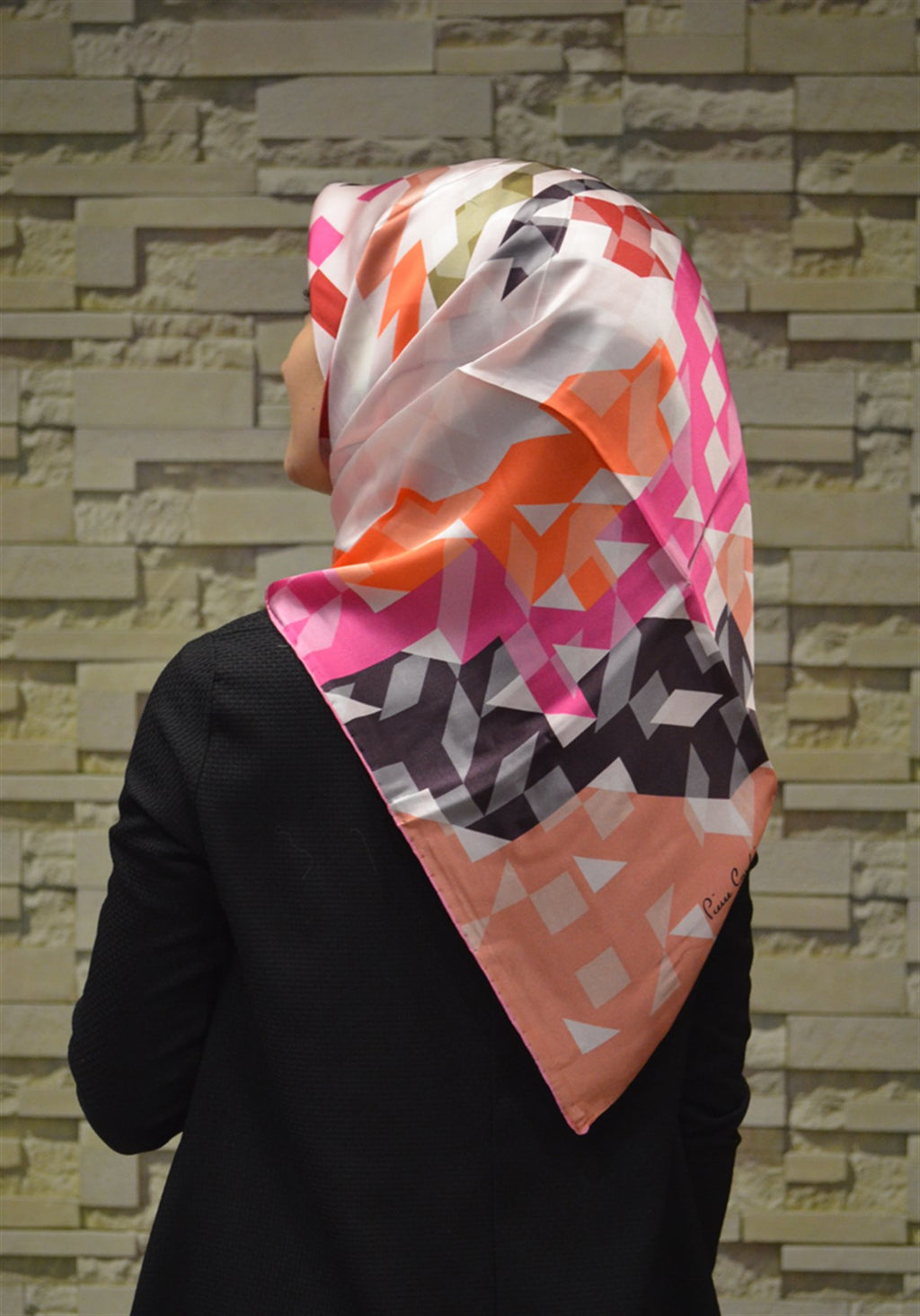 Women's Patterned Twill Silk Scarf