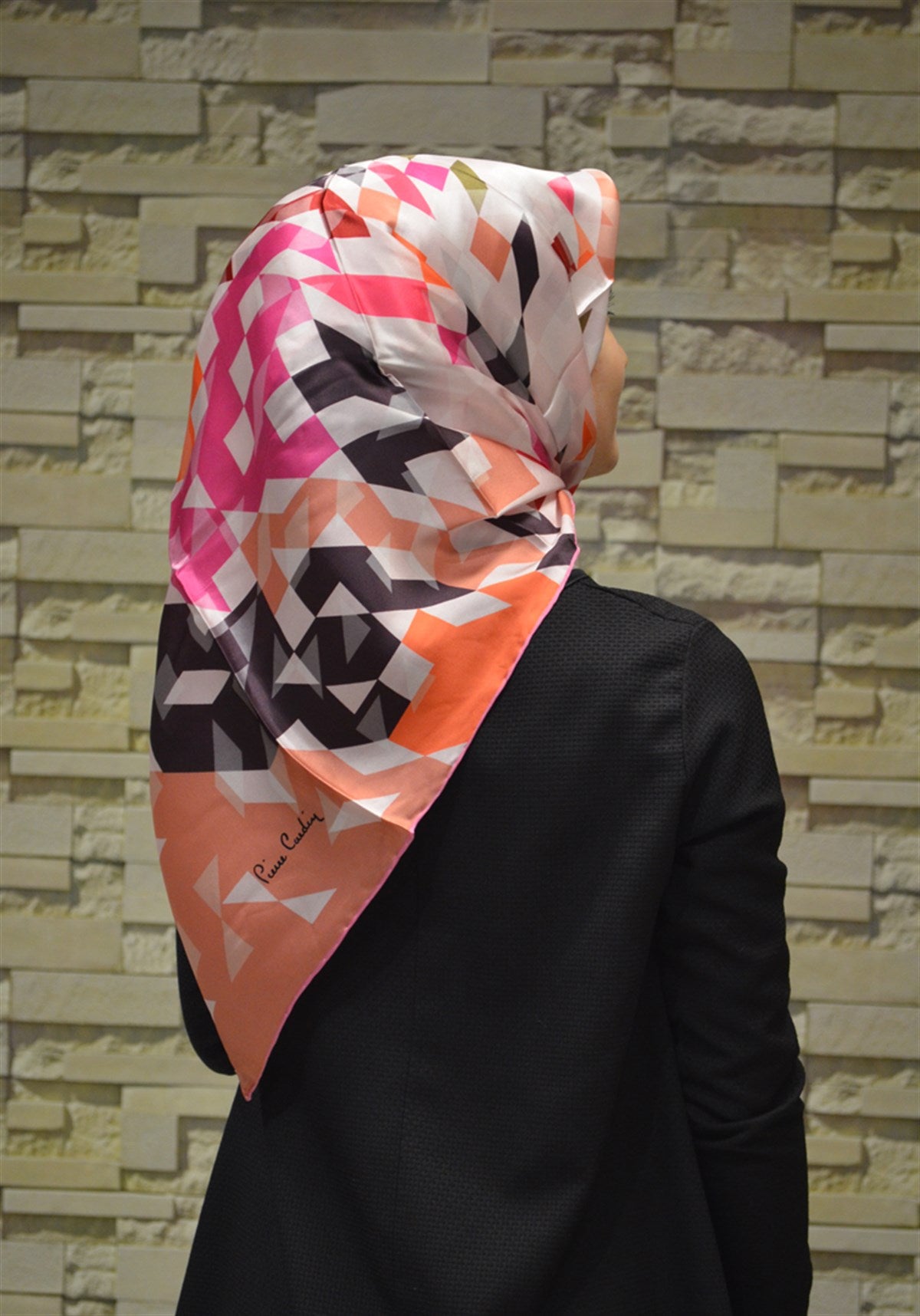 Women's Patterned Twill Silk Scarf