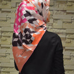 Women's Patterned Twill Silk Scarf