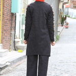 Women's Leopard Pattern Anthracite Modest Sweat Suit