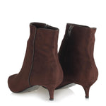 Women's Brown Suede Low Heeled Boots
