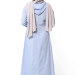 Women's Fancy Pocket Baby Blue Modest Abaya